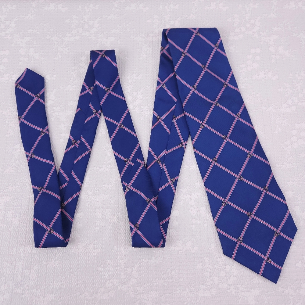 Brooks Brothers Silk Tie Blue Pink Stripes 58" x 3.75" - Picture 4 of 5